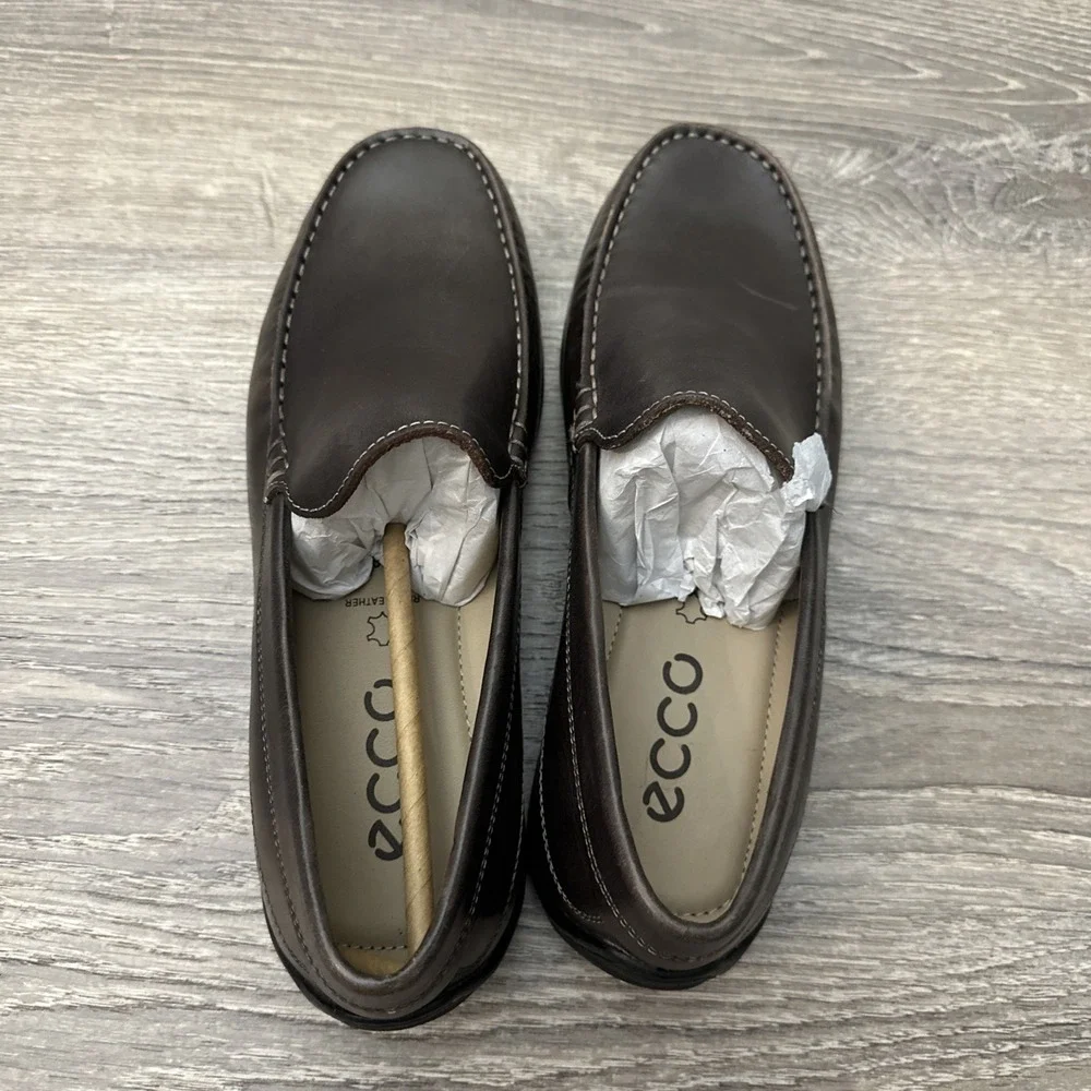 ECCO Shoes Mens 7 Brown Classic Moc 2.0 Slip On Driving Style Loafer 40EU